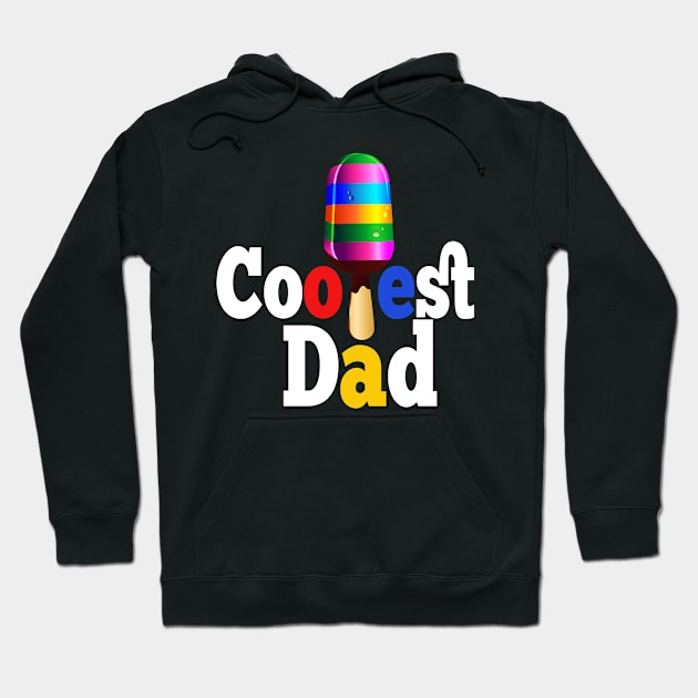 Mens Coolest Dad Ice Cream design, Father's Day Gift Hoodie by Blue Zebra